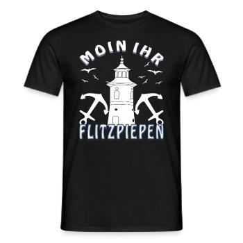 MOIN IHR FLITZPIEPEN - Männer T-Shirt - Schwarz - Vorne - AI Model Male 178 light (178cm)