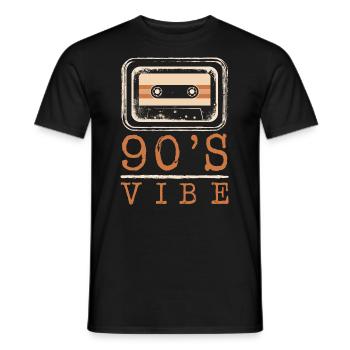 90er Vibe Tonband Vintage alte Schule Retro Disco - Männer T-Shirt - Schwarz - Vorne - AI Model Male 178 light (178cm)
