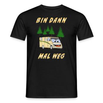 CAMBINGMOBIL BIN DANN MAL WEG - Männer T-Shirt - Schwarz - Vorne - AI Model Male 178 light (178cm)