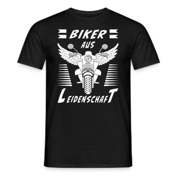 MOTORRAD BIKER AUS LEIDENSCHAFT - Männer T-Shirt - Schwarz - Vorne - AI Model Male 178 light (178cm)