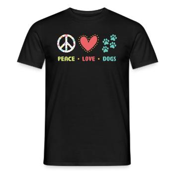 Peace Love Dogs Hundeliebhaber Hundehalter Hunde - Männer T-Shirt - Schwarz - Vorne - AI Model Male 178 light (178cm)