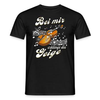 BEI MIR ERKLINGT DIE GEIGE - Männer T-Shirt - Schwarz - Vorne - AI Model Male 178 light (178cm)