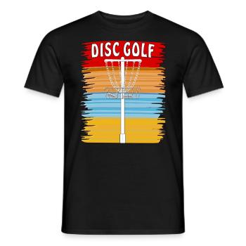 DISC GOLF HINTERGRUND - Männer T-Shirt - Schwarz - Vorne - AI Model Male 178 light (178cm)