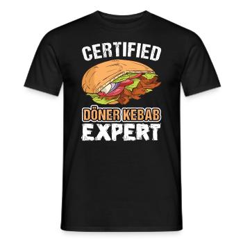 Certified Döner Kebab Expert lustiges Döner - Männer T-Shirt - Schwarz - Vorne - AI Model Male 178 light (178cm)