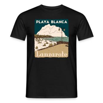 PLAYA BLANCA LANZAROTE - Männer T-Shirt - Schwarz - Vorne - AI Model Male 178 light (178cm)