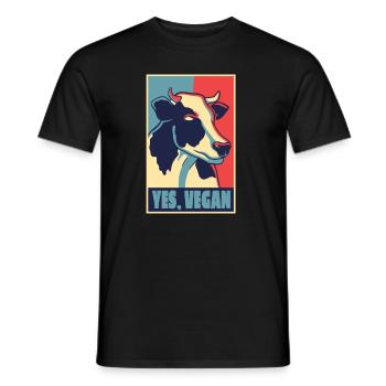 AFFICHE VACHE VEGAN - T-shirt homme - noir - Devant - AI Model Male 178 light (178cm)