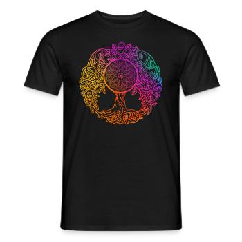 Mandala Tree of Life - Men's T-Shirt - black - Front - AI Model Male 178 light (178cm)