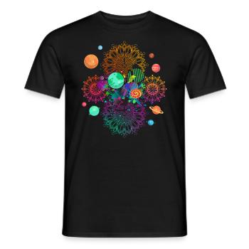 Mandala Psychedelic - Men's T-Shirt - black - Front - AI Model Male 178 light (178cm)