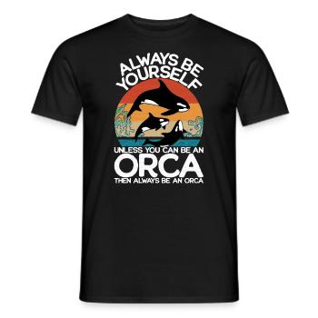 Drôle d’orque - Sois toujours toi-même - Baleine - T-shirt homme - noir - Devant - AI Model Male 178 light (178cm)