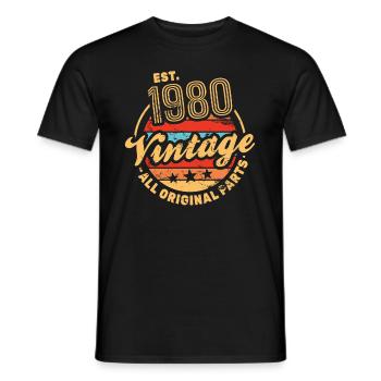 EST. 1980 Vintage Toutes les pièces d'origine - T-shirt homme - noir - Devant - AI Model Male 178 light (178cm)