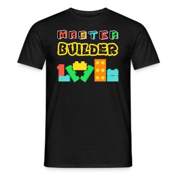 Master Builder Building Bricks Blocks Pieces - Men's T-Shirt - black - Front - AI Model Male 178 light (178cm)