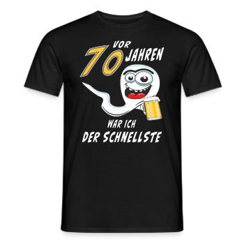 70 JAHRE SCHNELLSTE Spermie - Männer T-Shirt - Schwarz - Vorne - AI Model Male 178 light (178cm)