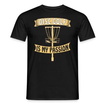 DISC GOLF IS MY PASSION - Men's T-Shirt - black - Front - AI Model Male 178 light (178cm)
