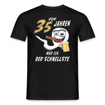 35 JAHRE SCHNELLSTE Spermie - Männer T-Shirt - Schwarz - Vorne - AI Model Male 178 light (178cm)