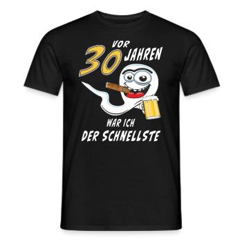 30 JAHRE SCHNELLSTE Spermie - Männer T-Shirt - Schwarz - Vorne - AI Model Male 178 light (178cm)