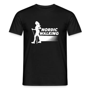 Nordic Walking Endurance Poles Running Walking - Men's T-Shirt - black - Front - AI Model Male 178 light (178cm)