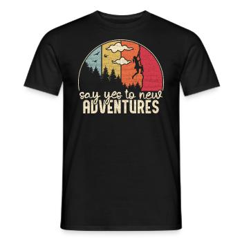 Escalade en montagne - say yes to new adventures - T-shirt homme - noir - Devant - AI Model Male 178 light (178cm)