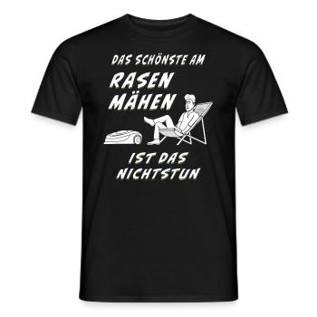 RASENROBOTER RASEN MÄHEN - Männer T-Shirt - Schwarz - Vorne - AI Model Male 178 light (178cm)