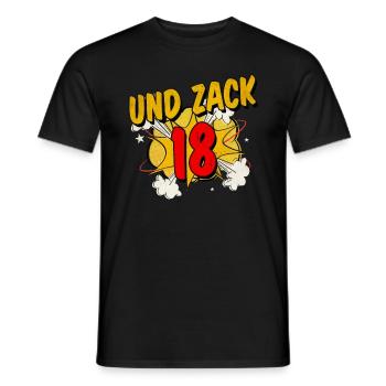 Und Zack! 18. Geburtstag Junge Mädchen Geschenk - Männer T-Shirt - Schwarz - Vorne - AI Model Male 178 light (178cm)