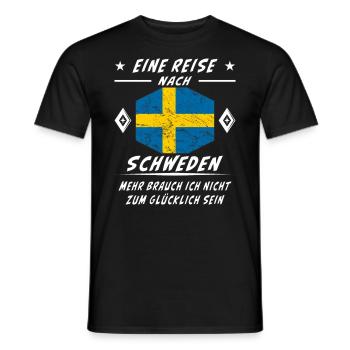 EINE REISE NACH SCHWEDEN - Männer T-Shirt - Schwarz - Vorne - AI Model Male 178 light (178cm)