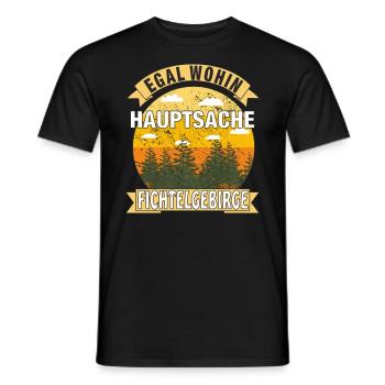HAUPTSACHE FICHTELGEBIRGE - Männer T-Shirt - Schwarz - Vorne - AI Model Male 178 light (178cm)