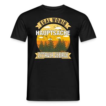 HAUPTSACHE ZITTAUER GEBIRGE - Männer T-Shirt - Schwarz - Vorne - AI Model Male 178 light (178cm)