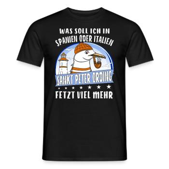 SANKT PETER ORDING - Männer T-Shirt - Schwarz - Vorne - AI Model Male 178 light (178cm)