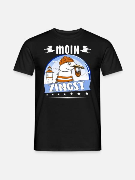 MÖWE MOIN ZINGST - Männer T-Shirt - Schwarz