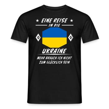 EINE REISE IN DIE UKRAINE - Männer T-Shirt - Schwarz - Vorne - AI Model Male 178 light (178cm)