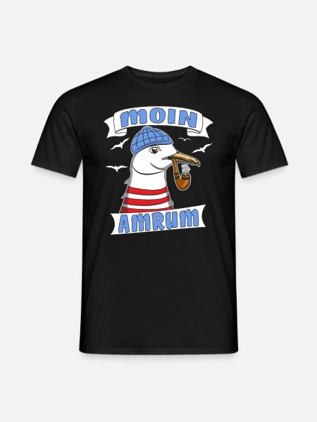 3886 MÖWE MOIN AMRUM - Männer T-Shirt - Schwarz