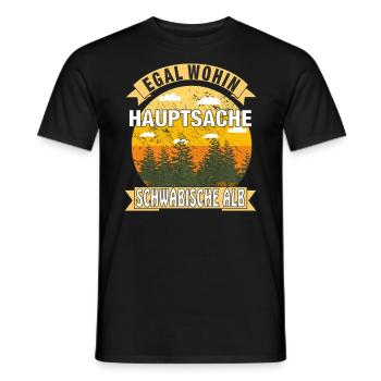 HAUPTSACHE SCHWÄBISCHE ALB - Männer T-Shirt - Schwarz - Vorne - AI Model Male 178 light (178cm)