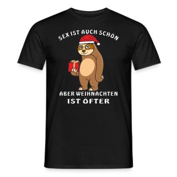 Faultier Weihnachten - Männer T-Shirt - Schwarz - Vorne - AI Model Male 178 light (178cm)