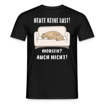 KATZE SCHLAFEN HEUTE KEINE LUST MORGEN AUCH NICHT - Männer T-Shirt - Schwarz - Vorne - AI Model Male 178 light (178cm)