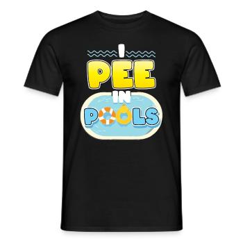I pinkle in pools - Men's T-Shirt - black - Front - AI Model Male 178 light (178cm)