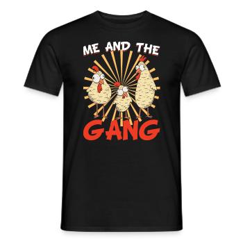 Le gang et moi Poulet d’élevage de poulaillers - T-shirt homme - noir - Devant - AI Model Male 178 light (178cm)
