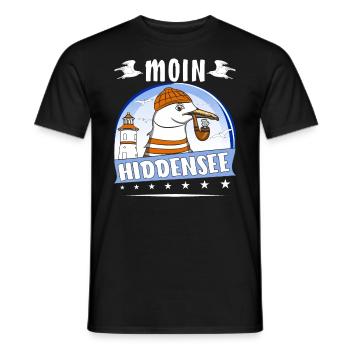 MÖWE MOIN HIDDENSEE - Männer T-Shirt - Schwarz - Vorne - AI Model Male 178 light (178cm)