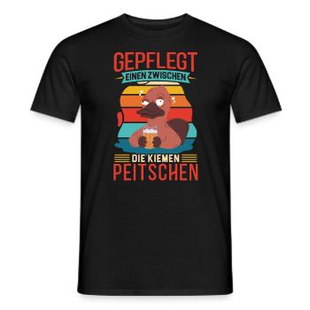 Gepflegt einen in die Kiemen peitschen Biertrinker - Männer T-Shirt - Schwarz - Vorne - AI Model Male 178 light (178cm)