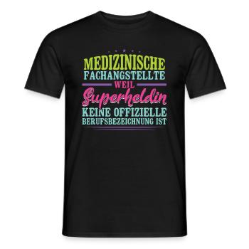 Medizinische Fachangestellte Superheldin MFA - Männer T-Shirt - Schwarz - Vorne - AI Model Male 178 light (178cm)