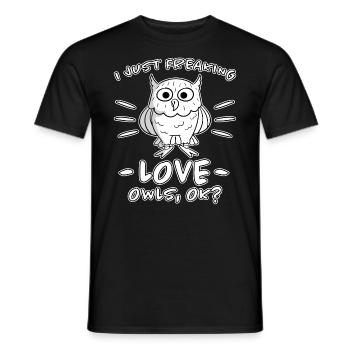 Owl Funny Saying Owl Bird Birds Gift - Men's T-Shirt - black - Front - AI Model Male 178 light (178cm)