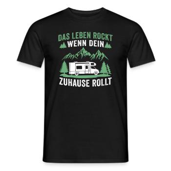 Das leben rockt wenn dein zuhause rollt wohnmobil - Männer T-Shirt - Schwarz - Vorne - AI Model Male 178 light (178cm)