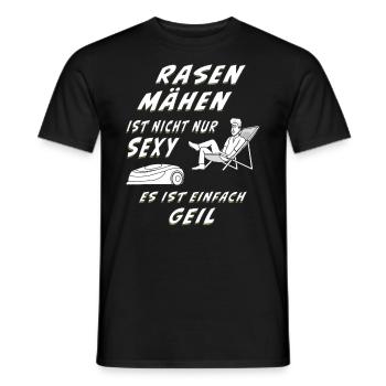 RASENROBOTER RASEN MÄHEN - Männer T-Shirt - Schwarz - Vorne - AI Model Male 178 light (178cm)