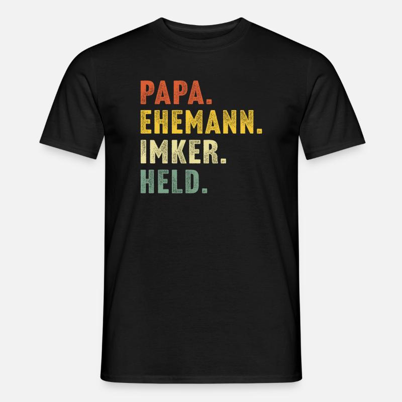 papa ehemann Imker held - Männer T-Shirt - Schwarz