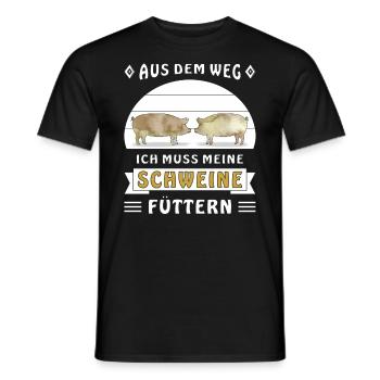 AUS DEM WEG ICH MUSS MEINE SCHWEINE FÜTTERN - Männer T-Shirt - Schwarz - Vorne - AI Model Male 178 light (178cm)