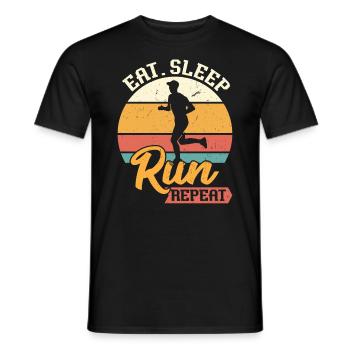 Eat Sleep Run Repeat - Men's T-Shirt - black - Front - AI Model Male 178 light (178cm)