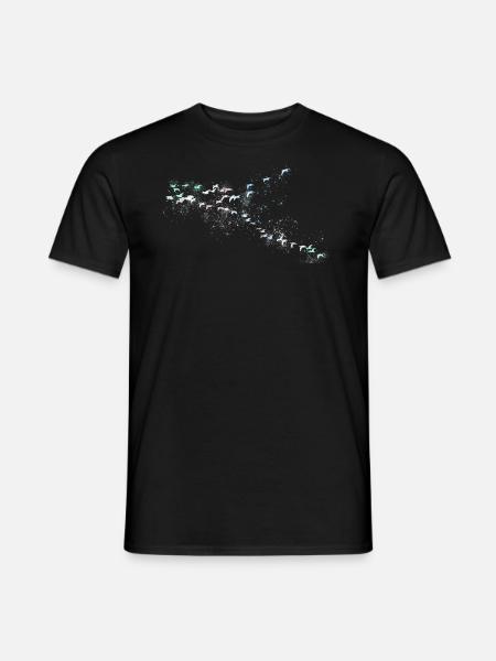 oiseaux migrateurs, oiseaux, troupeaux d’oiseaux, colorés, graffitis, vol - T-shirt homme - noir