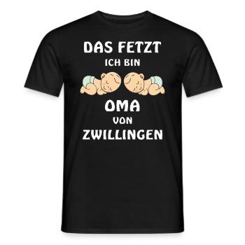 DAS FETZT ICH BIN OMA VON ZWILLINGEN - Männer T-Shirt - Schwarz - Vorne - AI Model Male 178 light (178cm)