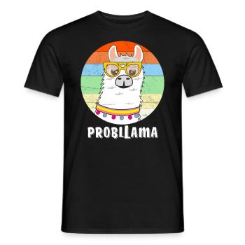 LAMA PROBLLAMA - Men's T-Shirt - black - Front - AI Model Male 178 light (178cm)