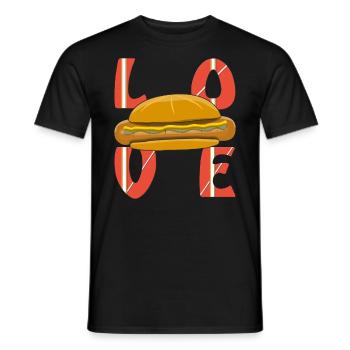 AMOUR BRATWURST - T-shirt homme - noir - Devant - AI Model Male 178 light (178cm)