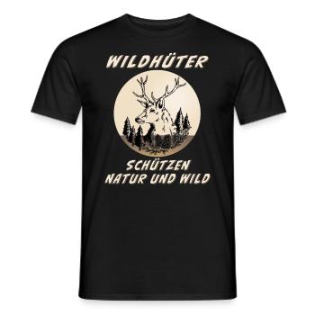 Wildhüter schützen Natur und Wild - Männer T-Shirt - Schwarz - Vorne - AI Model Male 178 light (178cm)