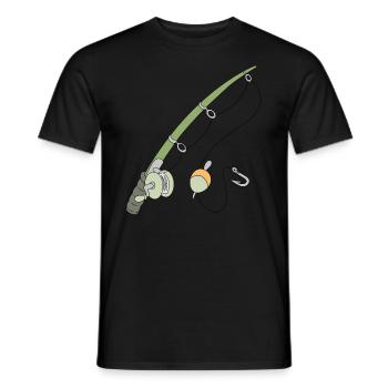 Angel Angler angeln Rute Angelrute - Männer T-Shirt - Schwarz - Vorne - AI Model Male 178 light (178cm)